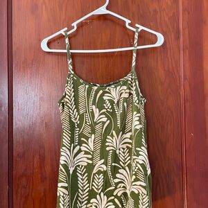 CAbi Green and White Tank Top